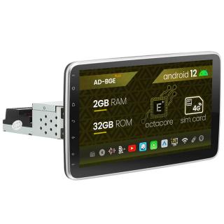 Navigatie Universala 1DIN ecran adjustabil, Android 12, Octacore   2GB RAM + 32GB ROM, 10.1 Inch - AD-BGE1001DIN