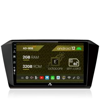 Navigatie Volkswagen Passat B8, Android 12, E-Octacore   2GB RAM + 32GB ROM, 10.1 Inch - AD-BGE10002+AD-BGRKIT037