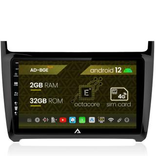 Navigatie Volkswagen Polo (2009+), Android 12, E-Octacore   2GB RAM + 32GB ROM, 9 Inch - AD-BGE9002+AD-BGRKIT033