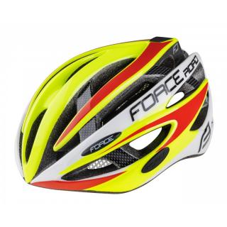 Casca Force Road, fluo alb rosu L-XL (58-63 cm)