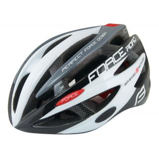 Casca FORCE ROAD junior, negru-alb-gri, XS -S (48-54 cm)