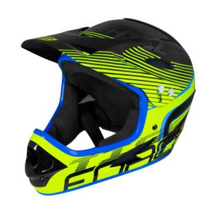 Casca Force Tiger Downhill negru fluo albastru L-XL (59-61 cm)