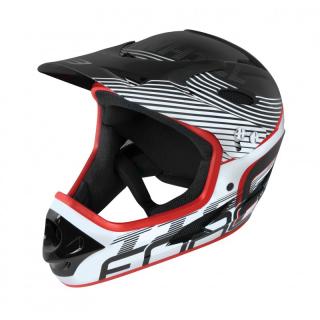 Casca Force Tiger Downhill negru rosu alb L-XL (59-61 cm)