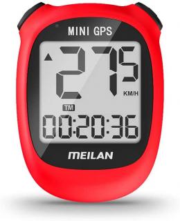 Ciclocomputer GPS pentru bicicleta Meilan M3 mini, Baterie reincarcabila 400 mAh, Rezistenta la apa IPX5, Ecran LCD (Rosu)