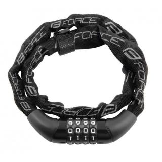 Lacat Force Chain cu cifru 120cm 4mm negru