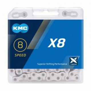 Lant KMC X8, 116zale, argintiu-gri
