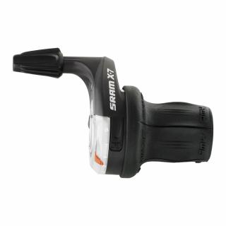 Manete schimbator Sram X.7 Twister-gripshift, set 9+3 vit, negru-argintiu