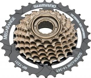 Pinioane Filetate Shimano Tourney Tz-50 Megarange, 14-34T, 7Vit, Maro-Nrg(Tz31)