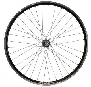 Roata Bicicleta Spate Atlas 26  , Profil Dublu Culoare Negru, Cnc, Spite Otel Nichelate, Butuc Metal, Pinion Argintiu, 3 8, 36H