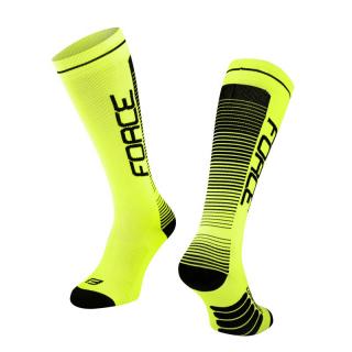 Sosete Force F Compress, galben fluo negru XXS-XS (33-35)