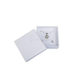 Cutie de hârtie pentru seturi de bijuterii albă BOX-003-SET