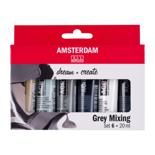 Amsterdam Vopsele acrilice - set 6 x 20 ml - Gray (Amsterdam)