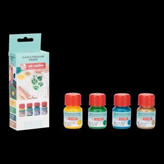 Art Creation set pentru sticlă și porțelan opac Green Gold - 4x30 ml ()