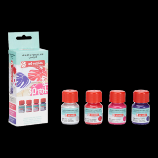 Art Creation set pentru sticlă și porțelan opac Pink Silver - 4x30 ml ()