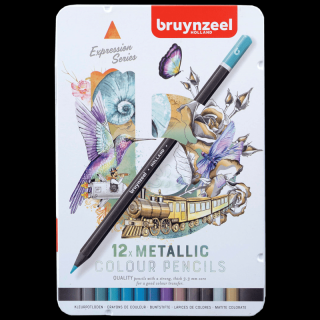 Creioane colorate Bruynzeel Expression - Metallic - set de 12 buc