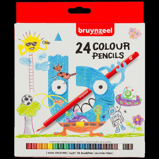 Creioane colorate pentru copii Bruynzeel - set de 24 buc