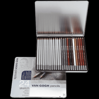 Creioanele grafice/sketch Van Gogh - set de 24 buc