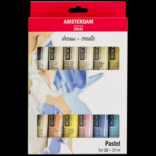 Culori acrilice Amsterdam - set  12 x 20ml - Pastels