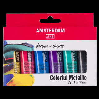 Culori acrilice Amsterdam - set 6 x 20 ml - Colorful Metallic ()