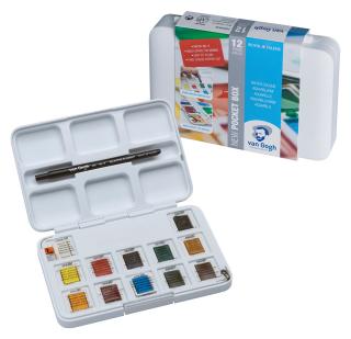 Culori acuarelă Van Gogh - Pocket box cu 12 godete  + 3 GRATUIT ()