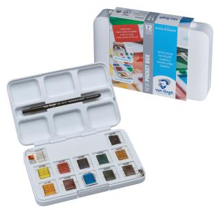 Culori acuarelă Van Gogh - Pocket box cu 12 godete  + 3 GRATUIT ()