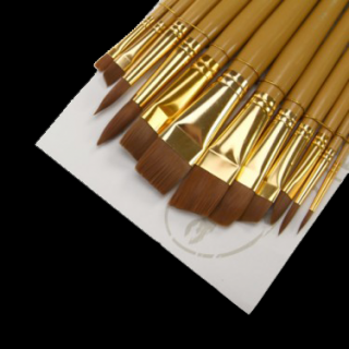 Pensule cu fire brun - plate - 12 buc set