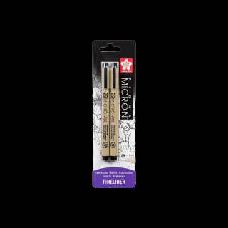 Pigma Micron 05 fineliner set | 2 x 0.45 mm, negru (Pigma)