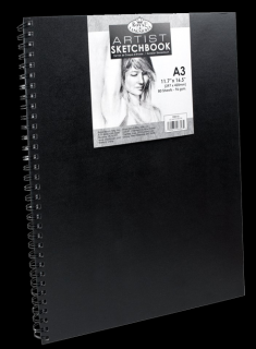 Royal &amp; Langnickel black sketch book - A3, 80 de coli