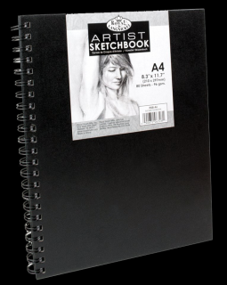 Royal &amp; Langnickel black sketch book - A4, 80 de coli