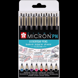 Sakura Pigma® Micron PN Office set – 8buc (Sakura Pigma Micron)