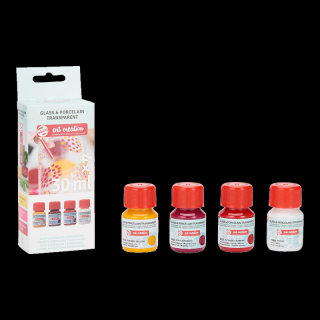 Set Art Creation pentru sticlă și porțelan transparent Pink Frost - 4x30 ml ()