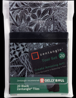 Set de cărți negre SAKURA Zentagle Gelly Roll - set de 20 bucăți ()