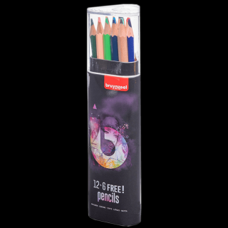 Set de creioane colorate Bruynzeel - Bright - 12 + 6 bucăți!
