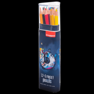 Set de creioane colorate Bruynzeel - Întuneric - 12 + 6 bucăți! ()