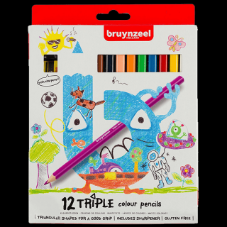 Set de creioane pentru copii Bruynzeel - Triunghiular - 12buc ()