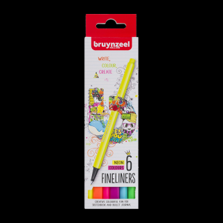 Set de markere Bruynzeel Fineliners 6buc - Neon (Set de)