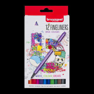 Set de markere Bruynzeel Fineliners Basic - 12 buc (Set de)