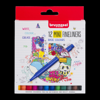 Set de markere Bruynzeel Fineliners Mini Basic - 12 buc (Set)