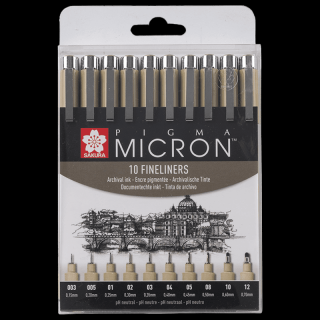 Set SAKURA Pigma Micron tehnic - 10buc (Set SAKURA Pigma)