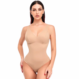 Body modelator cu efect de subtiere, grad de compresie ridicat, Beige, Invisi