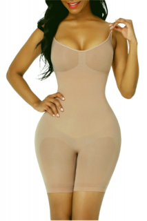 Body modelator cu efect de subtiere si push-up, Beige