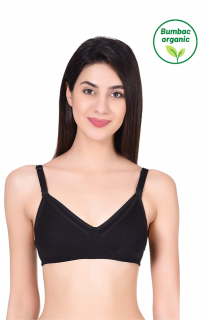 Sutien pentru alaptare, fara intarituri, bumbac organic, Black