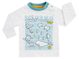 Bluza cu maneca lunga, Alb cu desen, Save Our Seas