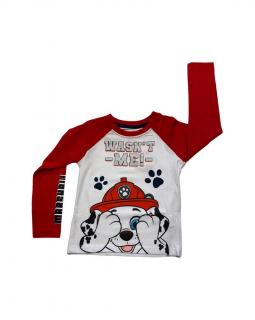 Bluza cu maneca lunga, baieti, Alb Rosu, Paw Patrol