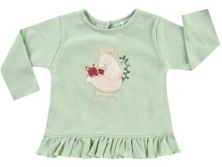 Bluza cu maneca lunga, fete, Verde menta, Roses