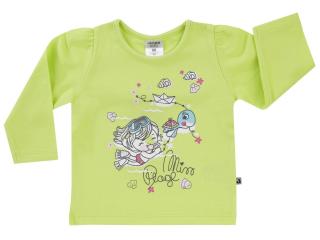 Bluza fete, maneca lunga, bumbac 100%, Lime, Basic Line Girls