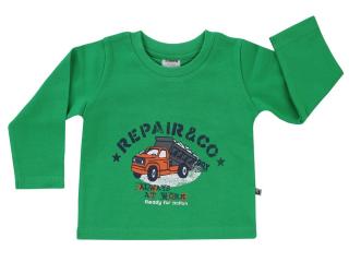 Bluza maneca lunga,Verde Camion, bumbac 100%, Basic Line Boys