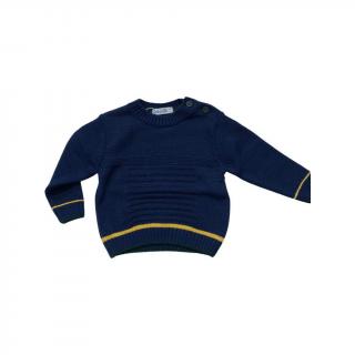 Bluza tricotata tip pulover, baieti, Albastru inchis
