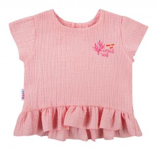 Bluza vara_maneca scurta_muselina bumbac 100%_fete_CORAL