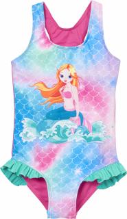 Costum baie intreg, protectie UV50+, fete, Roz Mermaid